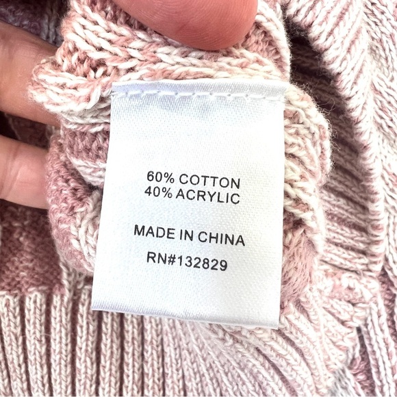 NWT TULAROSA Laney Cropped Pullover Pink Cable Knit Crewneck Sweater Size Small - Picture 8 of 14